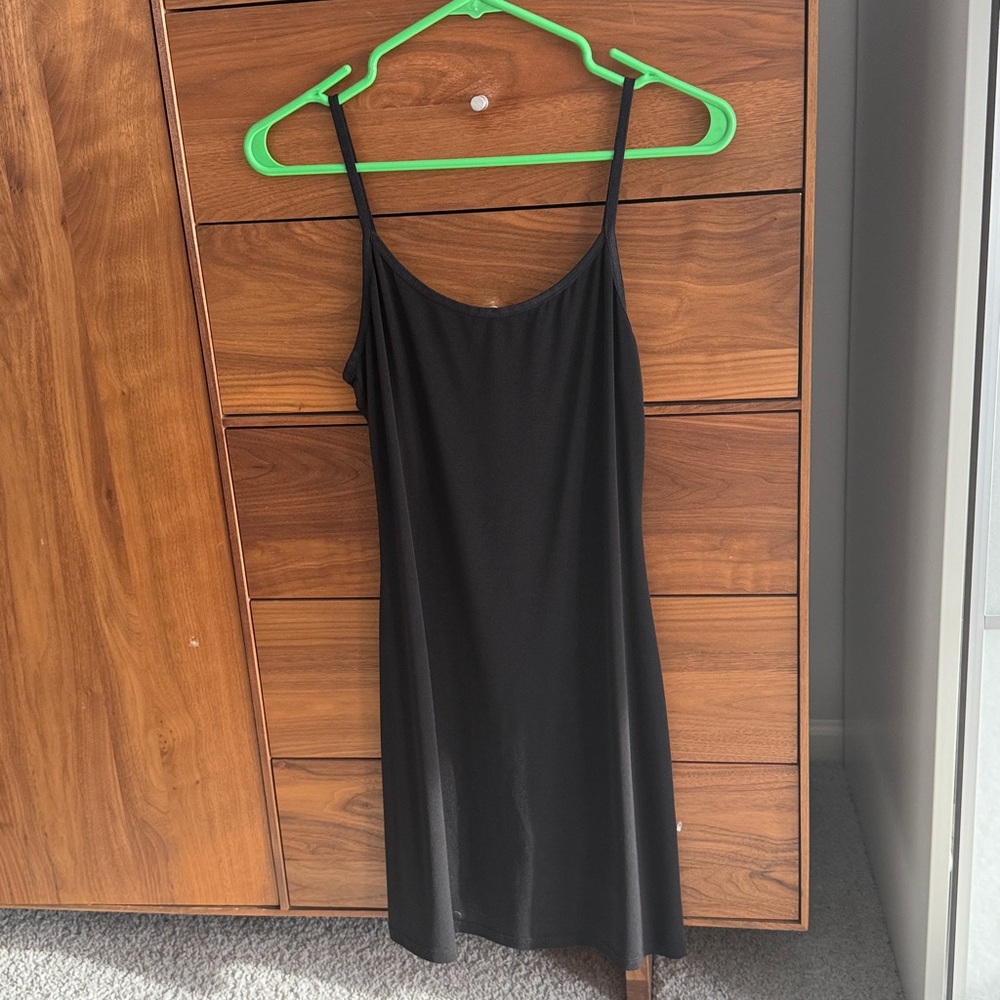 Classic Black Strapless Slip Dress